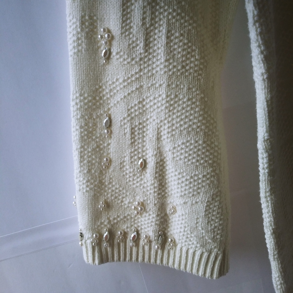 Women's Cream Embellished Chico Sweater - Picture 11 of 12